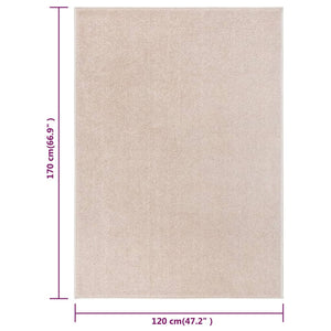 vidaXL Teppich Kurzflor 120x170 cm Dunkelbeige