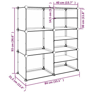 vidaXL Schuhregal Transparent 84x31,5x93 cm PP