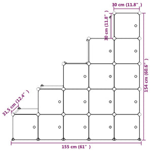 vidaXL Kinderschrank Modular mit 15 Würfeln Weiß PP