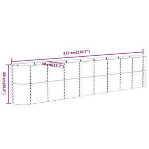 Hochbeet Pulverbeschichteter Stahl 332x40x68 cm Anthrazit Stilecasa