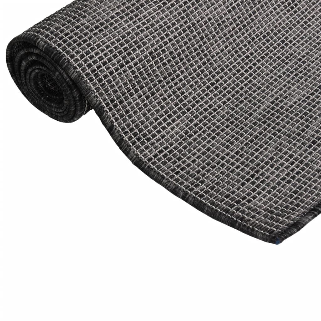 vidaXL Outdoor-Teppich Flachgewebe 200x280 cm Grau