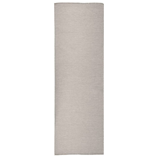 Outdoor-Teppich Flachgewebe 80x250 cm Taupe