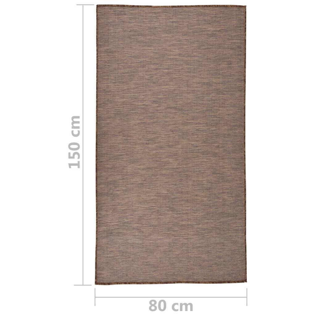 vidaXL Outdoor-Teppich Flachgewebe 80x150 cm Braun