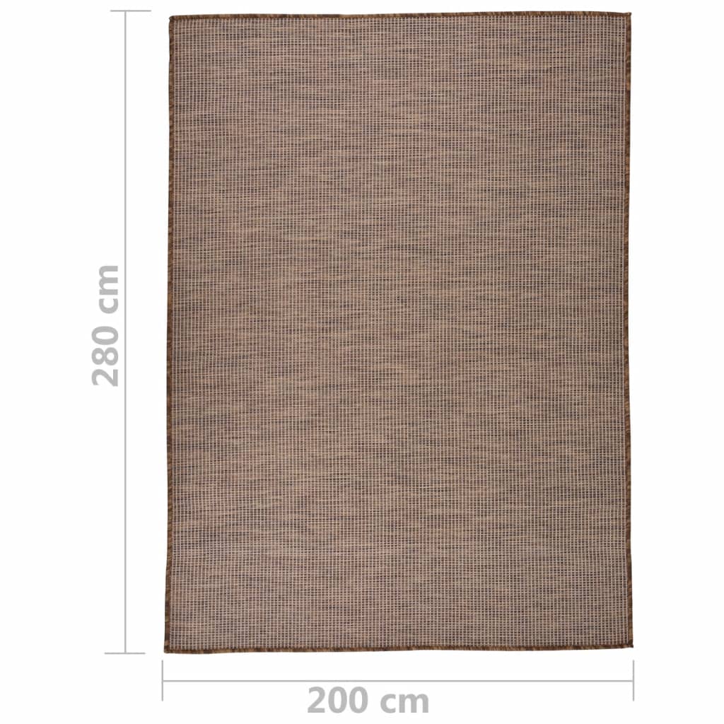 vidaXL Outdoor-Teppich Flachgewebe 200x280 cm Braun