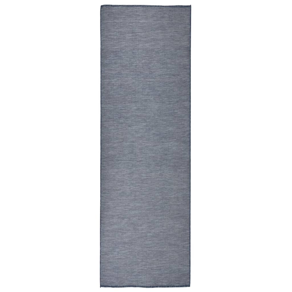 vidaXL Outdoor-Teppich Flachgewebe 80x250 cm Blau