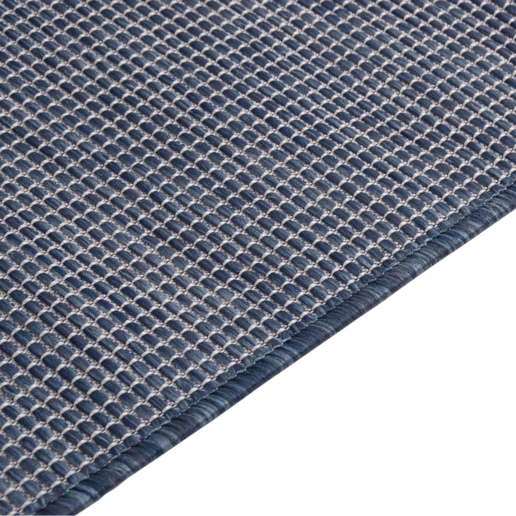 vidaXL Outdoor-Teppich Flachgewebe 80x250 cm Blau