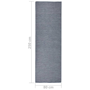 vidaXL Outdoor-Teppich Flachgewebe 80x250 cm Blau