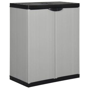 Garten-Lagerschrank mit 1 Boden Grau und Schwarz 68x40x85 cm Stilecasa