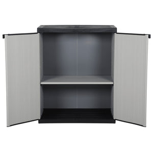 Garten-Lagerschrank mit 1 Boden Grau und Schwarz 68x40x85 cm Stilecasa