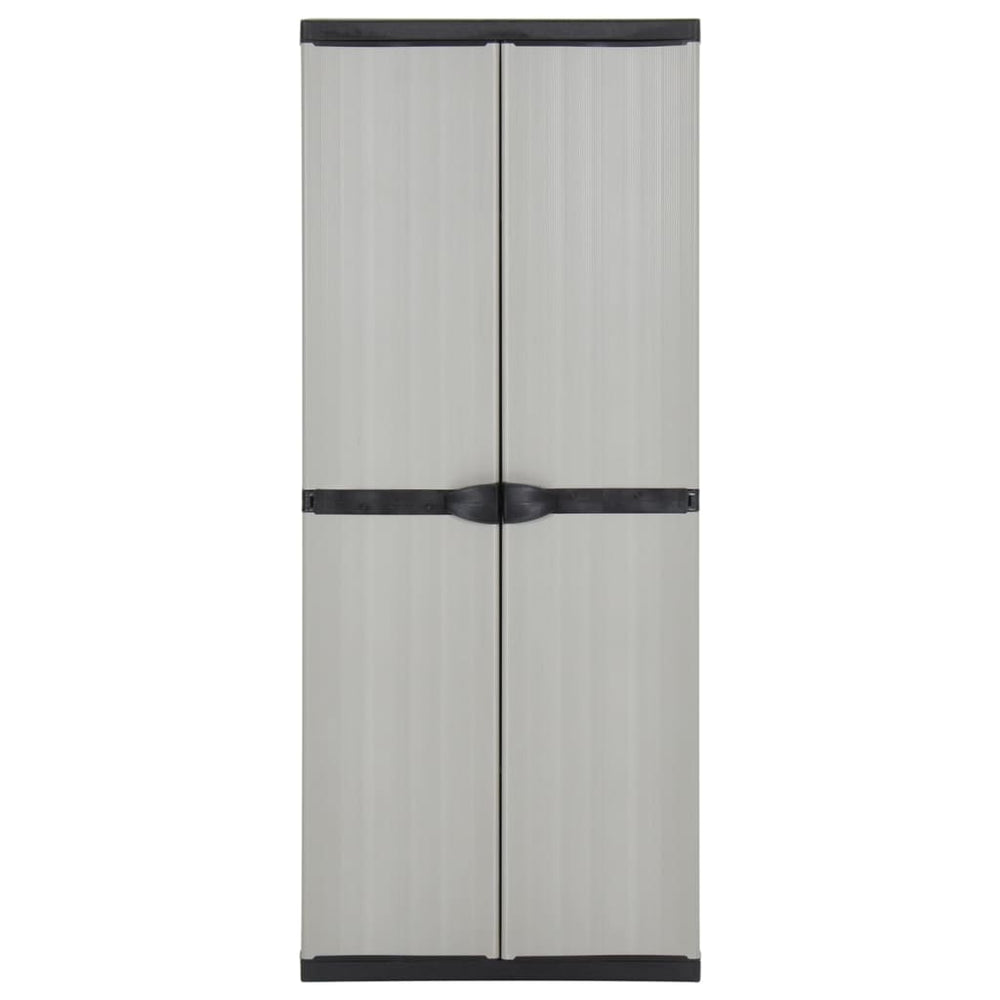 Garten-Lagerschrank mit 3 Böden Grau & Schwarz 68x40x168 cm Stilecasa