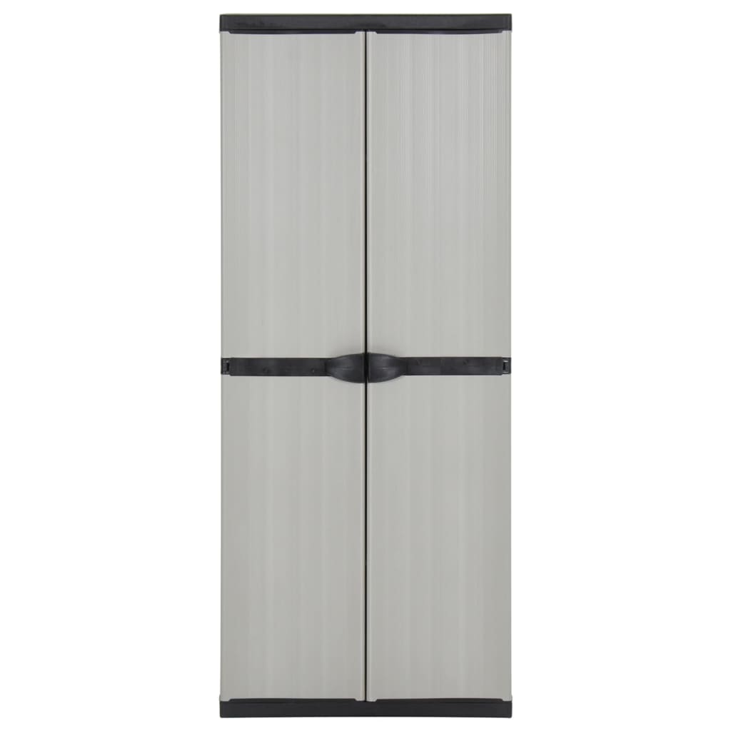 Garten-Lagerschrank mit 3 Böden Grau & Schwarz 68x40x168 cm Stilecasa