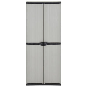 Garten-Lagerschrank mit 3 Böden Grau & Schwarz 68x40x168 cm Stilecasa