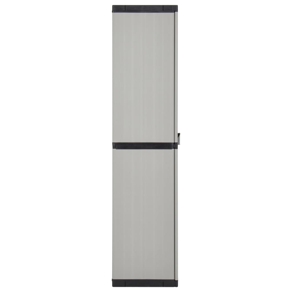 Garten-Lagerschrank mit 3 Böden Grau & Schwarz 68x40x168 cm Stilecasa