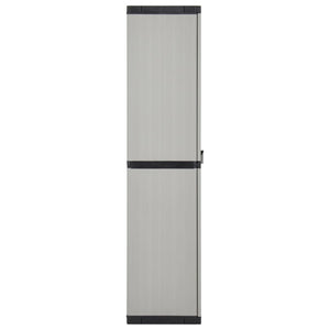 Garten-Lagerschrank mit 3 Böden Grau & Schwarz 68x40x168 cm Stilecasa