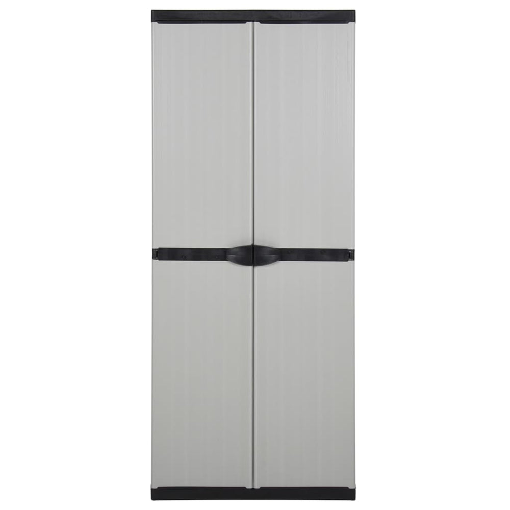 Garten-Lagerschrank mit 3 Böden Grau & Schwarz 68x40x168 cm Stilecasa