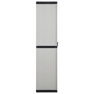 Garten-Lagerschrank mit 3 Böden Grau & Schwarz 68x40x168 cm Stilecasa