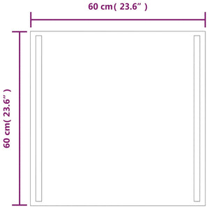 LED-Badspiegel 60x60 cm Stilecasa