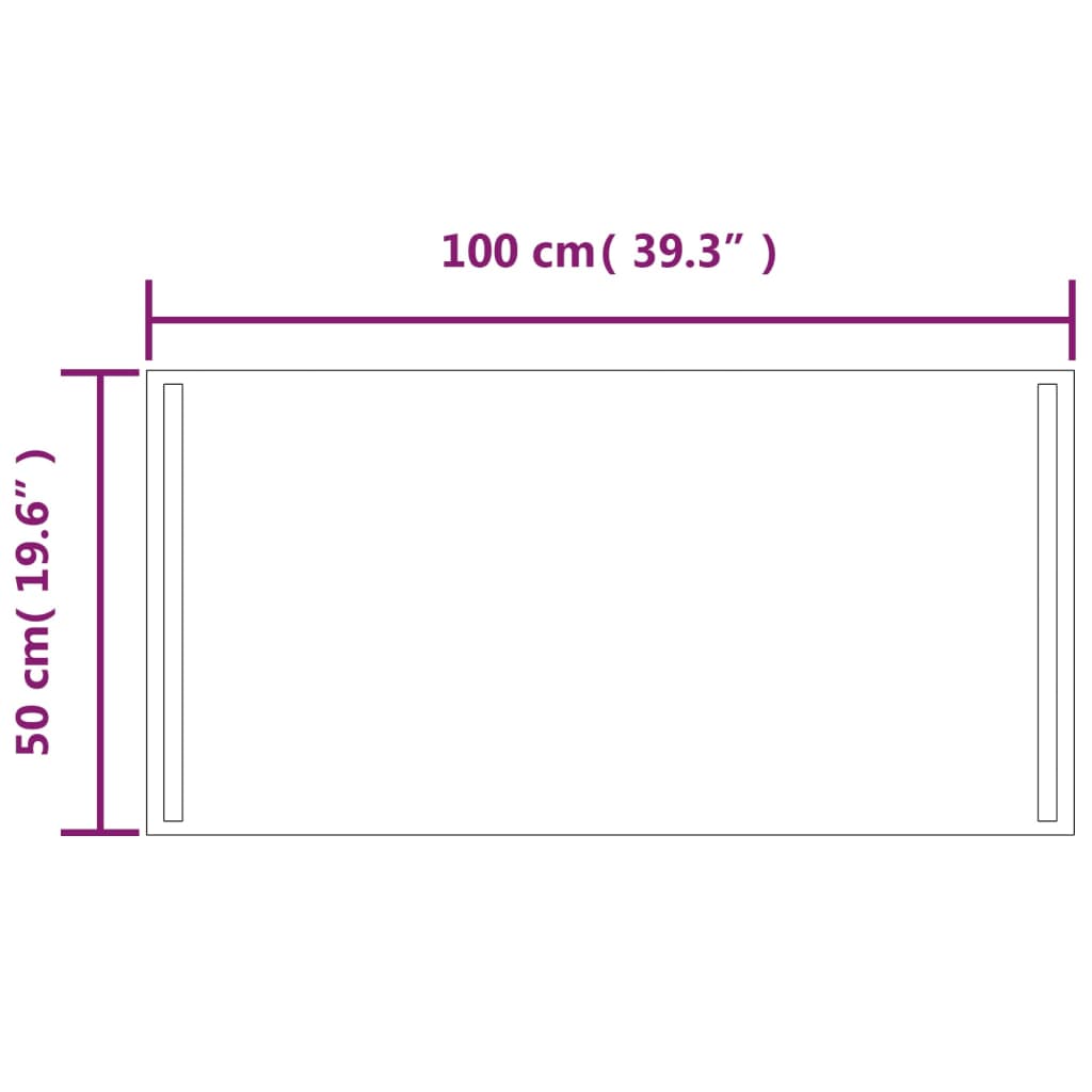 LED-Badspiegel 100x50 cm Stilecasa