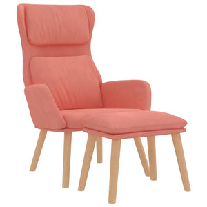 vidaXL Relaxsessel mit Hocker Rosa Samt