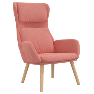 vidaXL Relaxsessel mit Hocker Rosa Samt