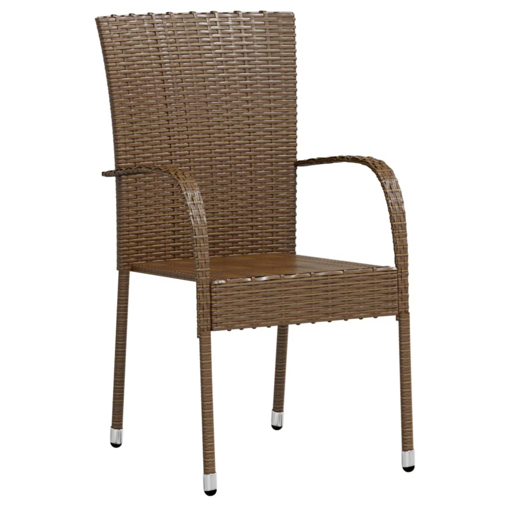 vidaXL 3-tlg. Garten-Essgruppe Poly Rattan Braun