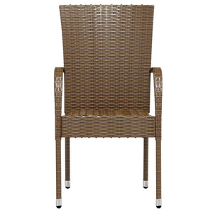 vidaXL 3-tlg. Garten-Essgruppe Poly Rattan Braun