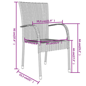 vidaXL 3-tlg. Garten-Essgruppe Poly Rattan Braun