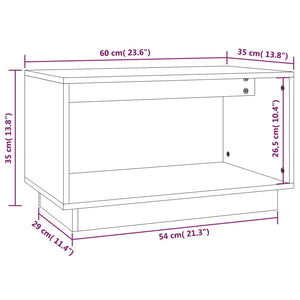 vidaXL TV-Schrank Schwarz 60x35x35 cm Massivholz Kiefer