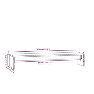 vidaXL Monitorständer Weiß 100x27x15 cm Massivholz Kiefer