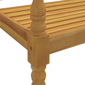 Batavia-Bank mit Grünem Kissen 150 cm Massivholz Teak Stilecasa