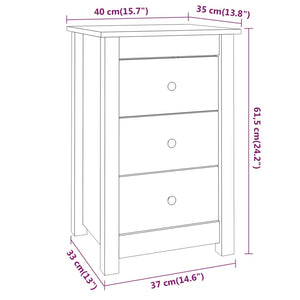 vidaXL Nachttische 2 Stk. 40x35x61,5 cm Massivholz Kiefer