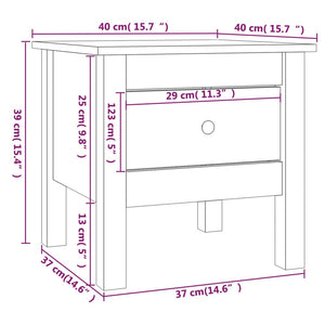 vidaXL Beistelltisch Honigbraun 40x40x39 cm Massivholz Kiefer