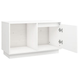 vidaXL TV-Schrank Weiß 74x35x44 cm Massivholz Kiefer