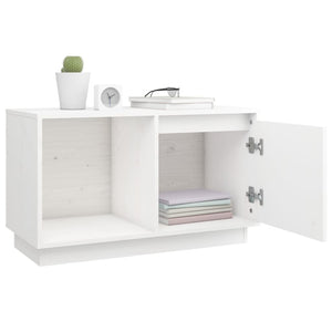 vidaXL TV-Schrank Weiß 74x35x44 cm Massivholz Kiefer