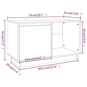 vidaXL TV-Schrank Weiß 74x35x44 cm Massivholz Kiefer