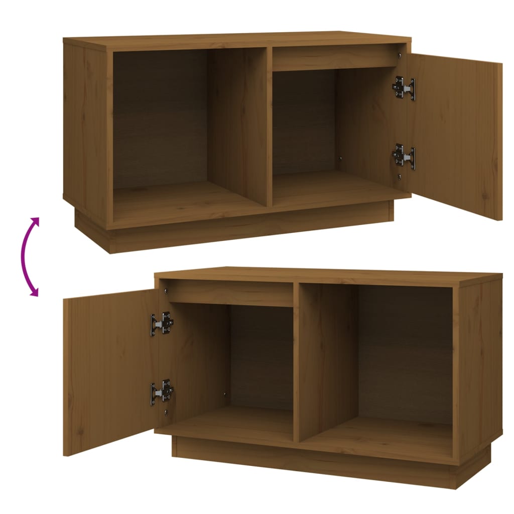 vidaXL TV-Schrank Honigbraun 74x35x44 cm Massivholz Kiefer