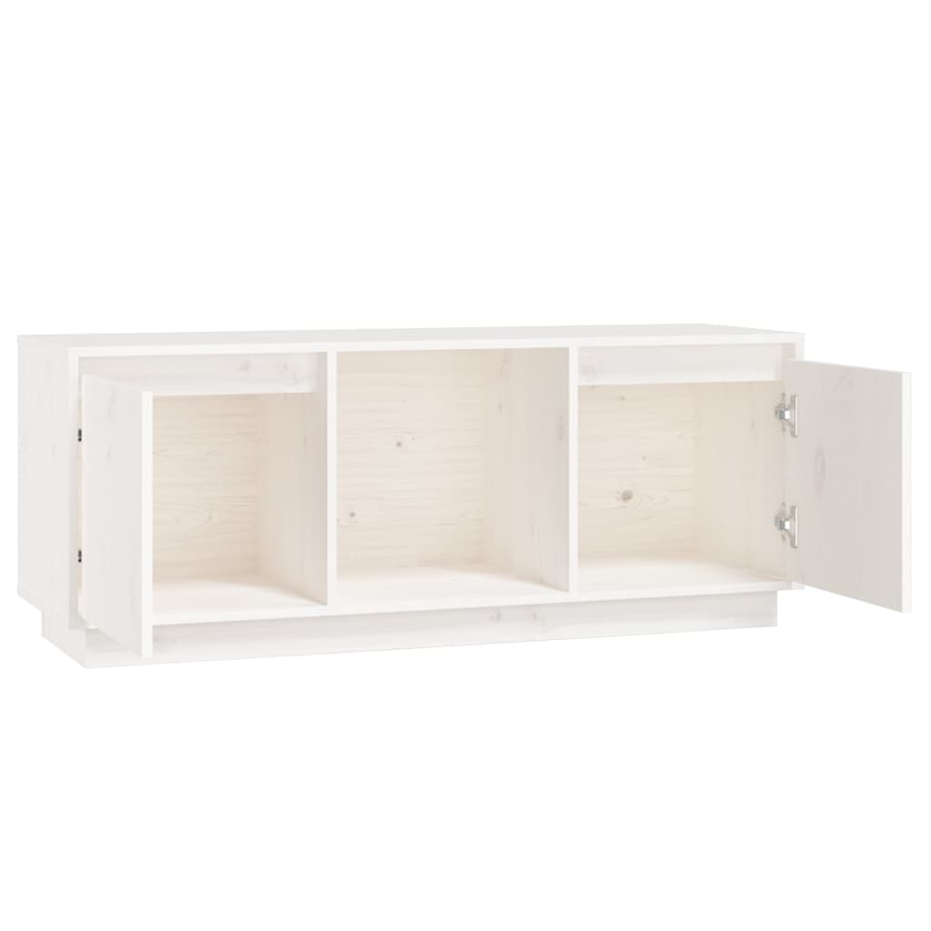 vidaXL TV-Schrank Weiß 110,5x35x44 cm Massivholz Kiefer