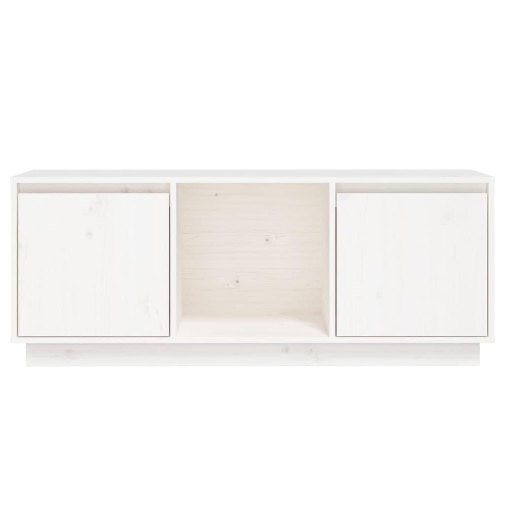 vidaXL TV-Schrank Weiß 110,5x35x44 cm Massivholz Kiefer