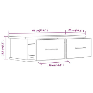 vidaXL Wandschrank Grau Sonoma 60x26x18,5 cm Holzwerkstoff