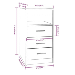 vidaXL Sideboard mit Schubladen Grau Sonoma 40x50x76 cm Holzwerkstoff