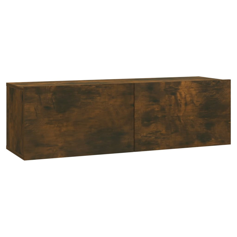 TV-Wandschrank Räuchereiche 100x30x30 cm Holzwerkstoff Stilecasa