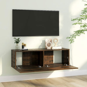 TV-Wandschrank Räuchereiche 100x30x30 cm Holzwerkstoff Stilecasa