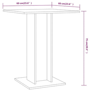 Bistrotisch Braun Eichen-Optik 60x60x75 cm Holzwerkstoff Stilecasa