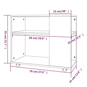 Beistelltisch Räuchereiche 70x35x55 cm Holzwerkstoff Stilecasa