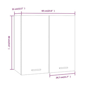 vidaXL Hängeschrank Braun Eichen-Optik 60x31x60 cm Holzwerkstoff