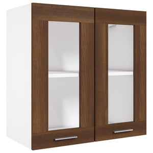 vidaXL Hängeschrank Glas Braun Eichen-Optik 60x31x60 cm Holzwerkstoff