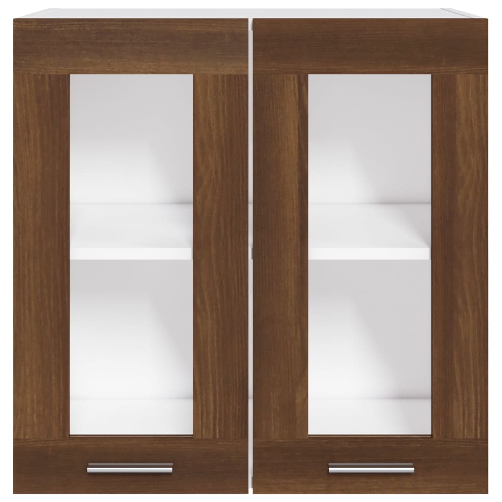 vidaXL Hängeschrank Glas Braun Eichen-Optik 60x31x60 cm Holzwerkstoff