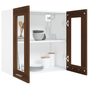 vidaXL Hängeschrank Glas Braun Eichen-Optik 60x31x60 cm Holzwerkstoff