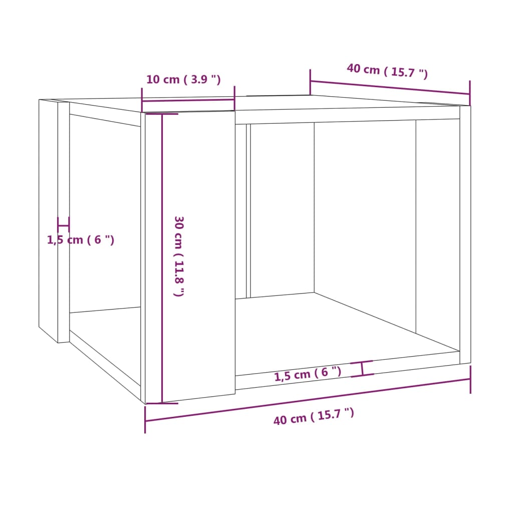 vidaXL Couchtisch Braun Eichen-Optik 40x40x30 cm Holzwerkstoff