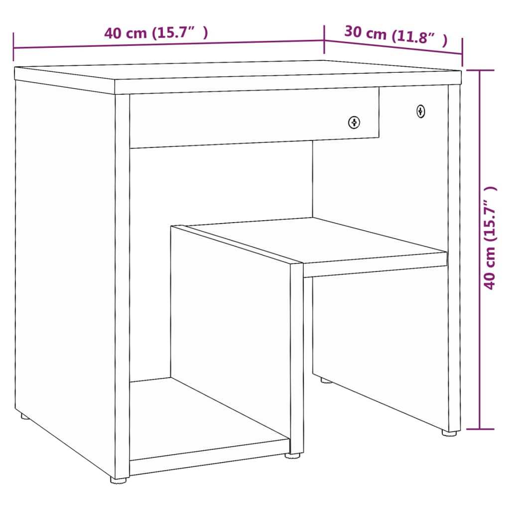 Nachttisch Grau Sonoma 40x30x40 cm Holzwerkstoff VIDAXL